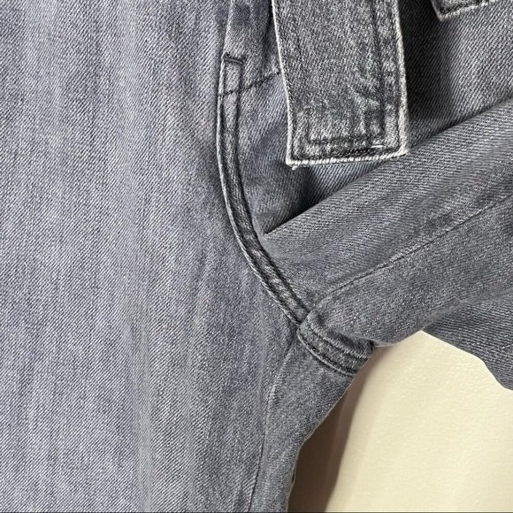 Overlover Jeans Size 25 Abbott Paperbag Waist Grey Denim Tapered Leg 30 Inseam - Picture 5 of 11